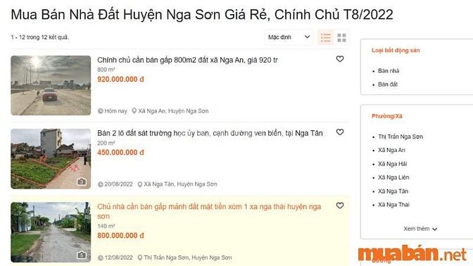 Mua bán nhà đất Nga Sơn uy tín, giá tốt trên Muaban.net