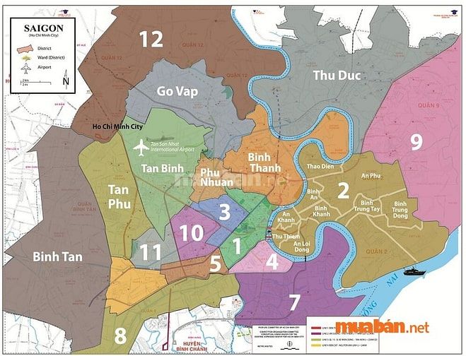 Một số quận tiếp giáp với quận 7