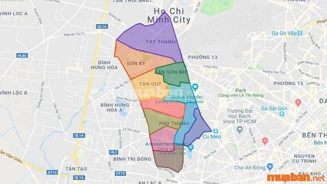  Hình 1: Vị trí địa lý quận Tân Phú
