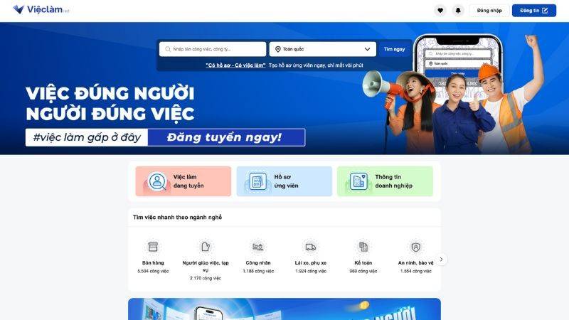 Tìm việc làm trên Vieclam.net