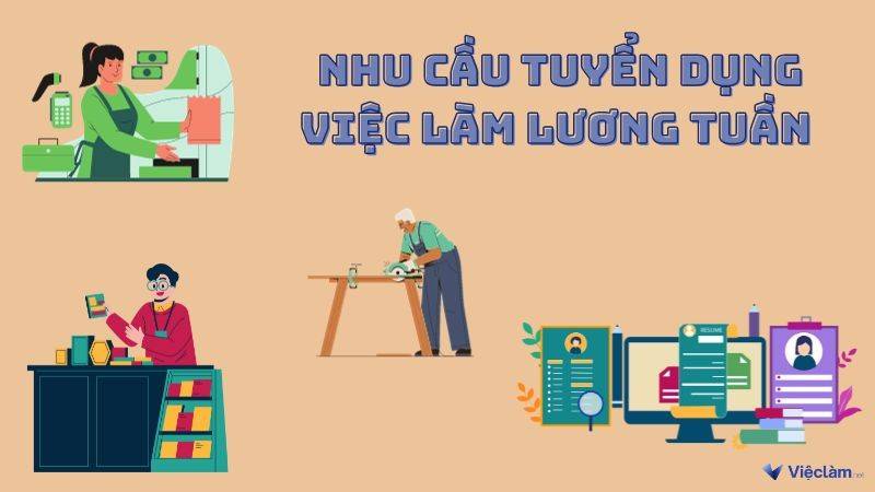  Nhu cầu tuyển dụng việc làm lương tuần