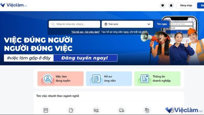  Vieclam.net là trang tuyển dụng uy tín