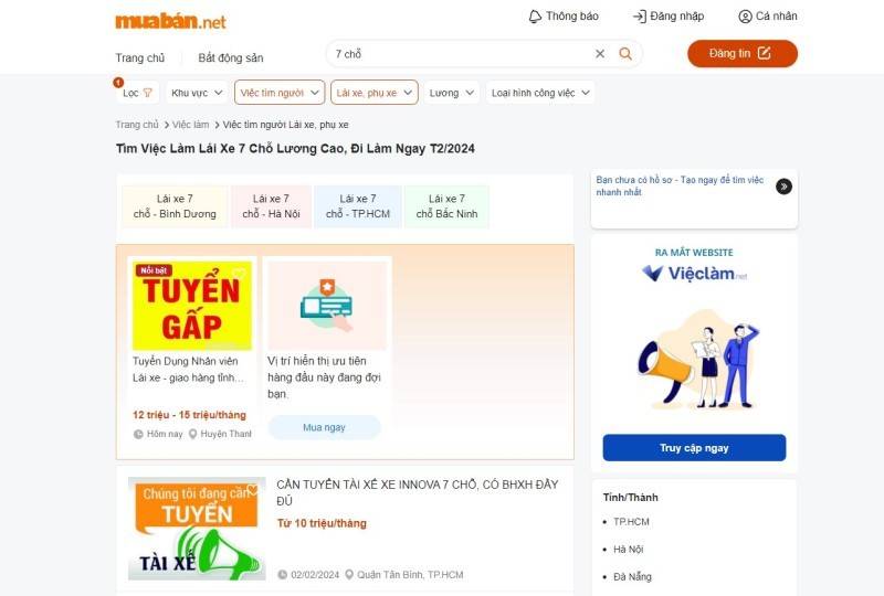 Ghé đến Muaban.net để tìm kiếm việc làm chất lượng, đáng tin cậy