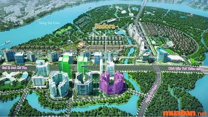 Vị trí chung cư Sadora trên bản vẽ 2D Vị trí chung cư Sadora trên bản vẽ 2D