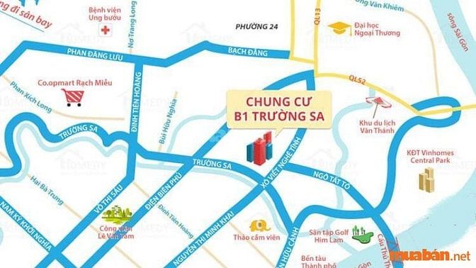 Vị trí chung cư B1 Trường Sa