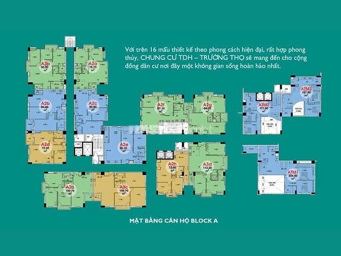 Thông tin căn hộ thuộc Block A dự án