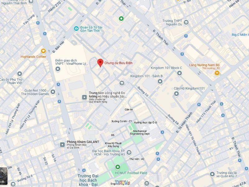 Vị trí của chung cư Bưu Điện 