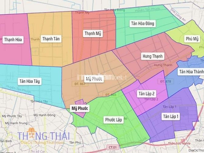 Vị trí địa lý huyện Tân Phước, Tiền Giang