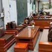 Bộ ghế sofa quây pháo cánh tiên đối gỗ hương đá