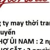 Công ty may thời trang cần tuyển Thợ ủi Nam, Thợ Cắt, Thợ Phụ