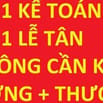 Tuyển 1 kế toán - 1 lễ tân, không cần kinh nghiệm, Lương + thưởng=15tr