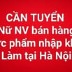  Tuyển nữ nhân viên bán hàng thực phẩm nhập khẩu tại Hầ Nội