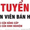 Cty cần tuyển 2 nhân viên bán hàng làm việc tại Q Hóc môn.