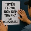 TUYỂN NHÂN VIÊN TẠP VỤ - DỌN DẸP tòa nhà 
