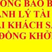 THÔNG BÁO BÁN THANH LÝ TÀI SẢN TẠI KHÁCH SẠN ĐỒNG KHỞI
