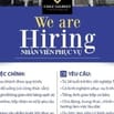 TUYỂN DỤNG NHÂN VIÊN PHỤC VỤ- WE ARE HIRING 