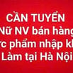 TUYỂN NỮ NHÂN VIÊN BÁN HÀNG THỰC PHẨM NHẬP KHẨU TẠI QUẬN BA ĐÌNH⁹
