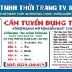 CÔNG TY TNHH THỜI TRANG TV AN KHANG CẦN TUYỂN DỤNG THỢ MAY