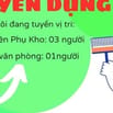 CẦN TUYỂN PHỤ KHO chi nhánh quận 12