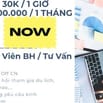Nhân Viên Bán Hàng - Không yêu cầu kinh nghiệm