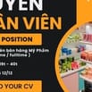 Cần tuyển công việc parttime/fulltime 