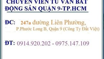 Cần bán 1 số lô đất đẹp dự án Phú Nhuận Quận 9,DA Sở Văn Hóa TT Quận 9