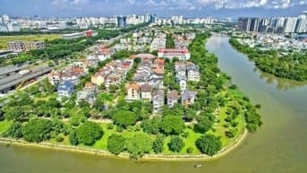 Bán biệt thự 2 góc mặt tiền,view sông sát ĐH RMIT,giá rẻ,DT 14x18m