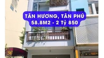 🔥🔥TIN NÓNG 24h - 1 CĂN DUY NHẤT TÂN HƯƠNG, TÂN PHÚ- Hẻm 5M - SHR