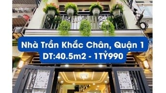 CẦN VỐN Bán Nhanh Nhà TRẦN KHẮC CHÂN, P TÂN ĐỊNH, QUẬN 1 GIÁ 1TỶ990TR