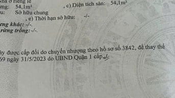 Chính chủ Bán nhà 2 mặt hẻm 124/2 Trần Quang Khải , Q1 -Hoa hồng 1%