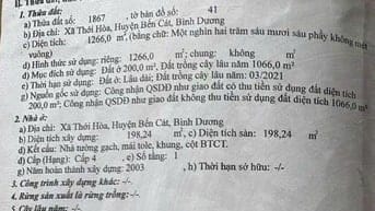 Đất MT Đại Lộ Bình Dương, Bến Cát, Bình Dương, sổ hồng riêng