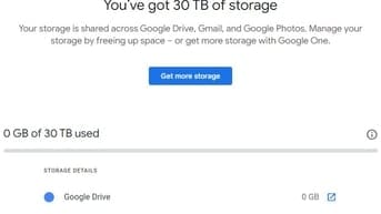 Google Drive 30TB vĩnh viễn chính chủ - Chia sẻ được thêm 4 người dùng