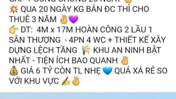 Cần bán nhà 2 lầu - 4 phòng ngủ - 3 wc 