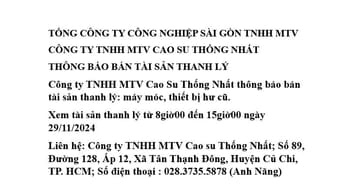 TỔNG CÔNG TY CÔNG NGHIỆP SÀI GÒN TNHH MTV CÔNG TY TNHH MTV CAO SU THỐN