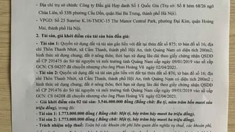 Công ty đấu giá hợp danh Số 1 Quốc Gia thông báo bán đấu giá tài sản 