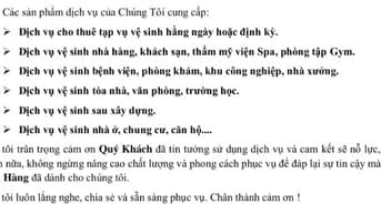 Dịch Vụ Vệ Sinh hằng ngày hoặc định kỳ