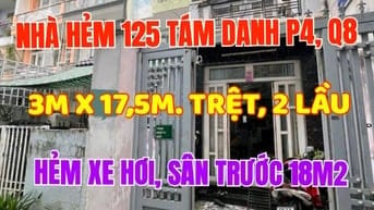 Bán gấp nhà 1trệt, 2lầu, ST, Ngang 3m x Dài 17,5m, Hẻm 125 Tám Danh P4