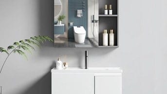 Tủ Lavabo Nhà Tắm Nhôm Tổ Ong Màu Trắng 2 Cánh MTTN-7605