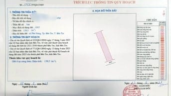 Bán đất nền thổ cư 100% Phú Hào Tp. Bến Tre 138,5 m2