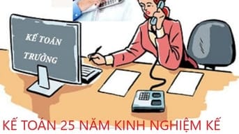 Nữ, 25 năm kinh nghiệm làm kế toán trưởng, nhận làm thêm vài Cty