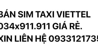 Bán sim Taxi Viettel chính chủ giá rẻ 911.911