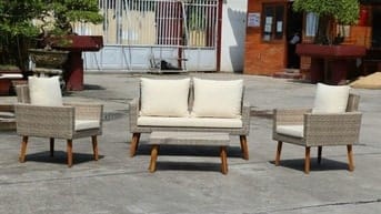 Sofa gỗ giả mây hàng xuất khẩu nguyên Thùng 