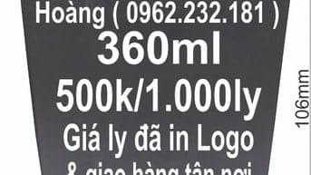  Ly ml Bầu  (360ml) đã in giá 500k