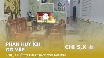 [GV19] Nhà HXH Phan Huy Ích, Gò Vấp–84m2, Sân rộng, Gần Emart –Chỉ 5,x