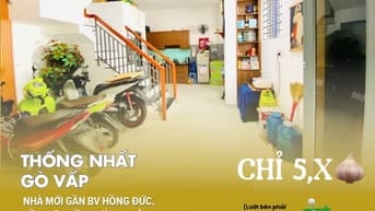 [GV29] Nhà Mới 4 Tầng Đẹp – Gò Vấp – Gần BV Hồng Đức – Chỉ 5,x T.ỷ!