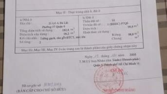Chính chủ cần bán nhà mặt tiền Bà Lài, Phường 7, Quận 6, TP.HCM