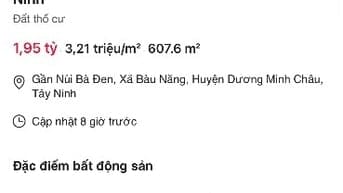 Chính chủ cần bán gấp 1 lô đất ở Dương Minh Châu , Tây Ninh