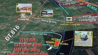  Siệu Phẩm 1000mv vườn có sẵn 200mv thổ cư mặt tiền Sông Vàm Cỏ Đông 