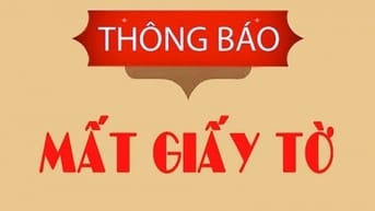 THÔNG BÁO MẤT GIẤY TỜ ĐĂNG KÝ XE MÁY NHÃN HIỆU YADEA