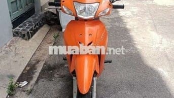 Xe wave alpha 50cc màu cam bánh mâm thắng đùn,